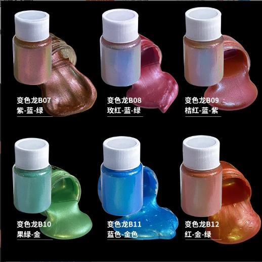 Polvo de camaleón de color, polvo de brillo de camaleón para mejorar las uñas
